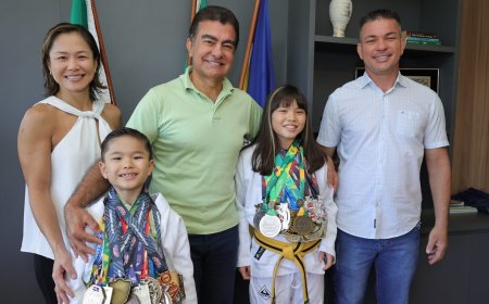 Campeões de jiu-jitsu são recebidos pelo prefeito de Dourados