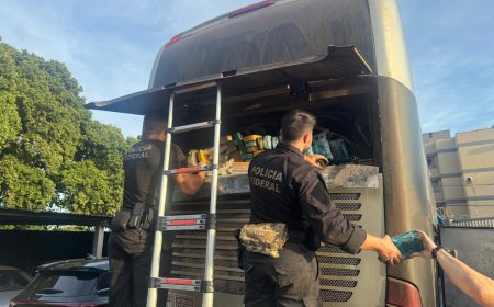 Ônibus com imigrantes é parado e polícia acha 750 kg de cocaína em MS