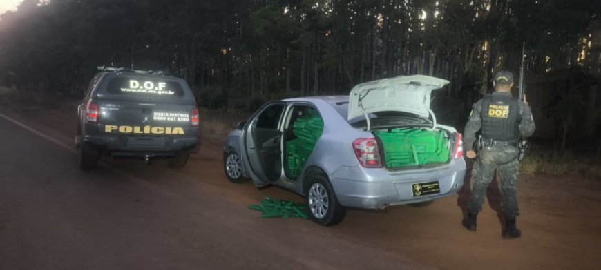 DOF captura foragido na MS-289 com carro lotado e mais de 1 tonelada de maconha