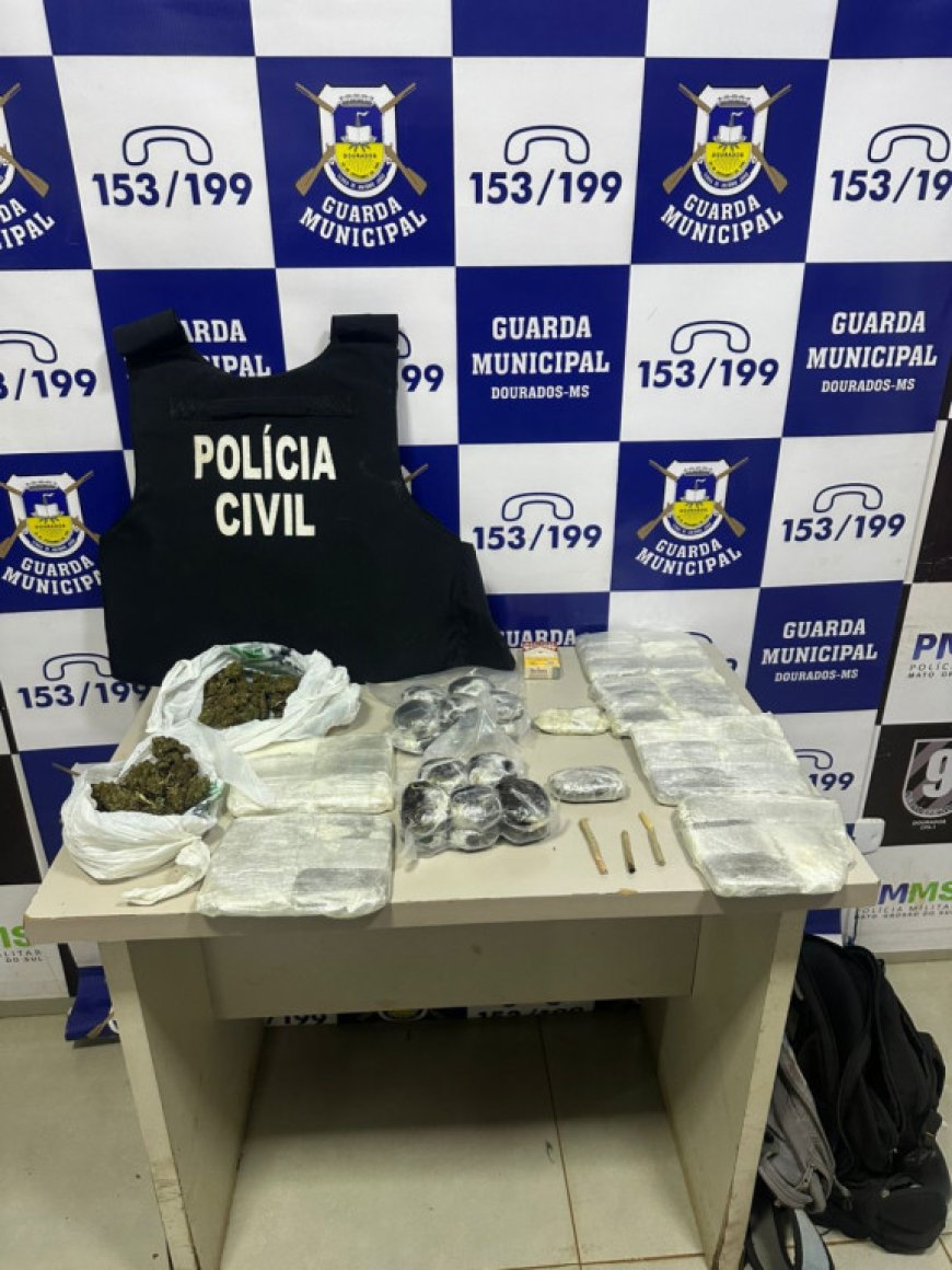 Ação conjunta prende homem com 6 kg de ‘dry’ na rodoviária de Dourados