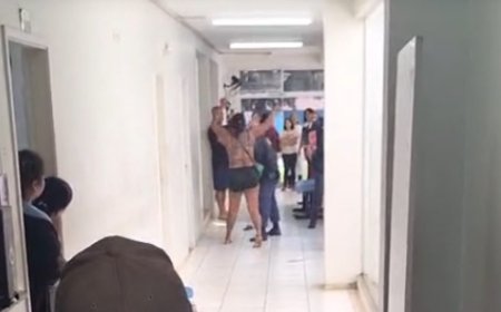Vídeo: Guarda Municipal dá soco em mulher durante confusão na UPA Leblon