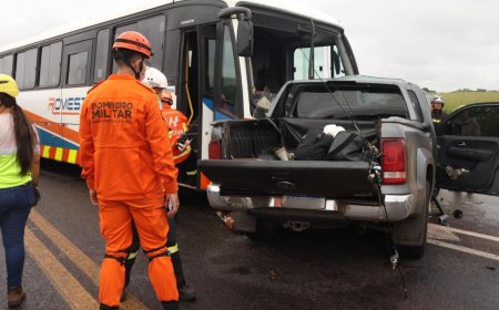 Motorista que ia pescar em Corumbá morre em acidente com ônibus na MS-040