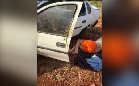 Motorista Fica Ferido após Capotar Carro na BR-163