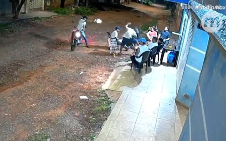 Motociclista Atira Contra Grupo de Pessoas em Campo Grande