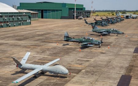 Drone da FAB cai durante treinamento internacional em Campo Grande