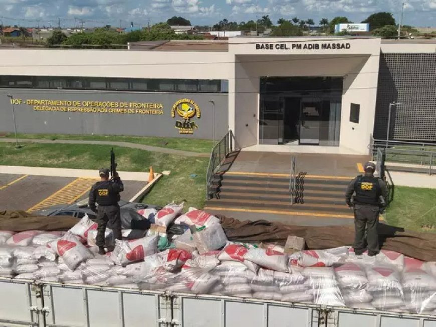 Carga de açúcar escondia R$ 2,4 milhões em maconha apreendida