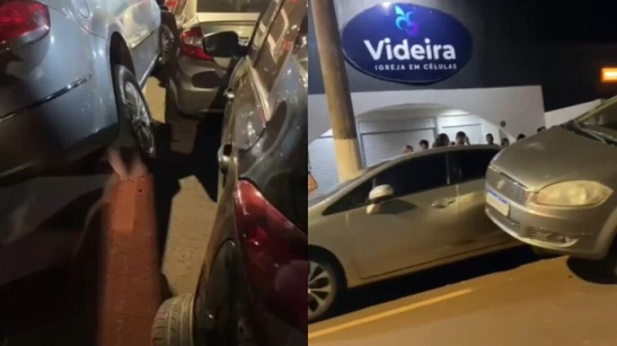 Acidente Inusitado em Dourados: Carro 'Sobe' em Veículo Estacionado