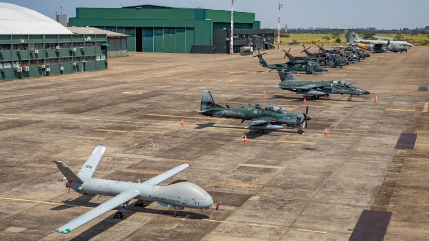 Drone da FAB cai durante treinamento internacional em Campo Grande