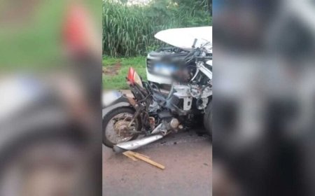 Motociclista morre em colisão frontal com caminhonete na BR-163