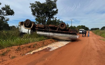 Motorista de 53 anos morre após caminhão tombar em estrada rural