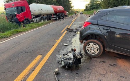 Jovem de 24 anos morre em colisão entre carro e caminhão-tanque na BR-376