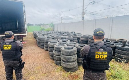 Quase 2 Mil Pneus Novos são Encontrados Escondidos em Carga de Usados em Caarapó