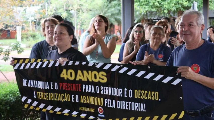 Servidores do Detran-MS Param em Protesto
