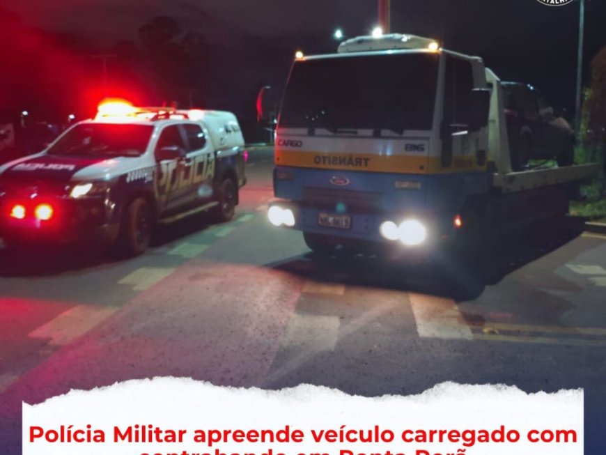 Veículo carregado com contrabando é apreendido na fronteira