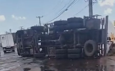 Caminhão-Tanque Tomba e Provoca Vazamento na BR-060