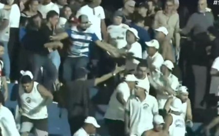 Briga entre torcedores do Santos interrompe clima de festa em jogo na fronteira