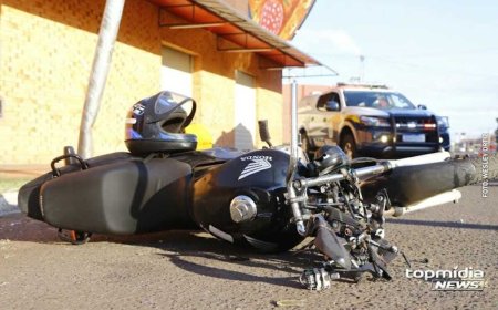 Motociclista sem CNH Causa Acidente em Cruzamento