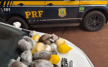 Pistola 9mm e drogas são encontradas em veículo abordado na BR-163