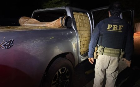 Perseguição termina com apreensão de 2t de maconha em caminhonete furtada