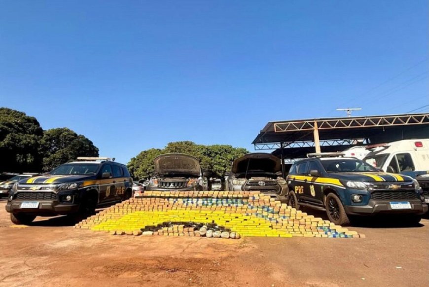 PRF apreende mais de meia tonelada de cocaína em caminhonetes na BR-060