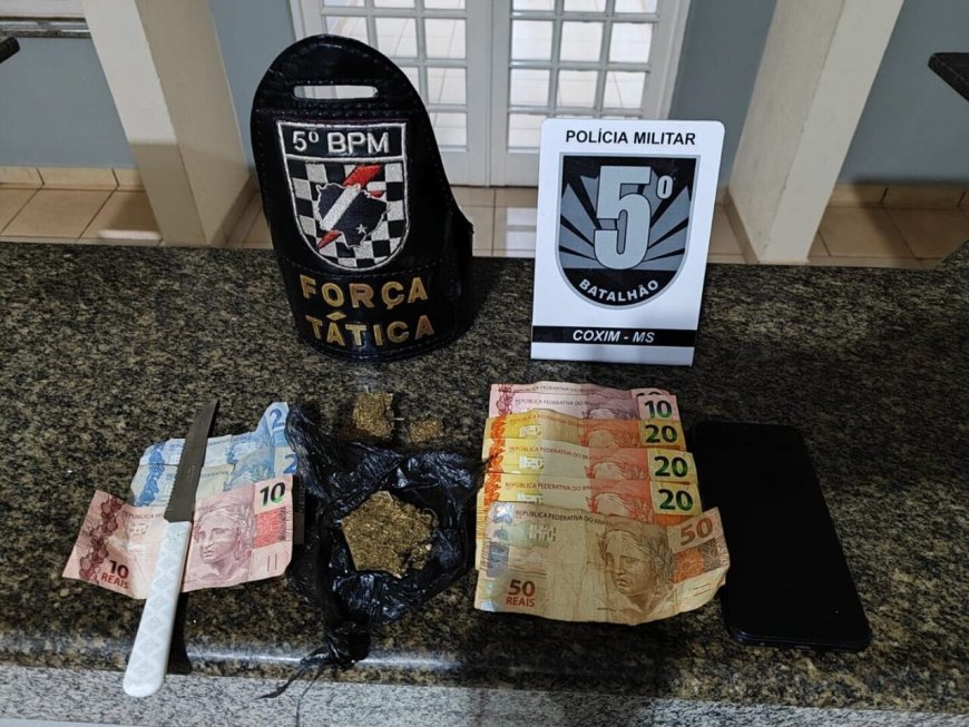 Jovem de 21 anos é preso por tráfico de drogas em Coxim