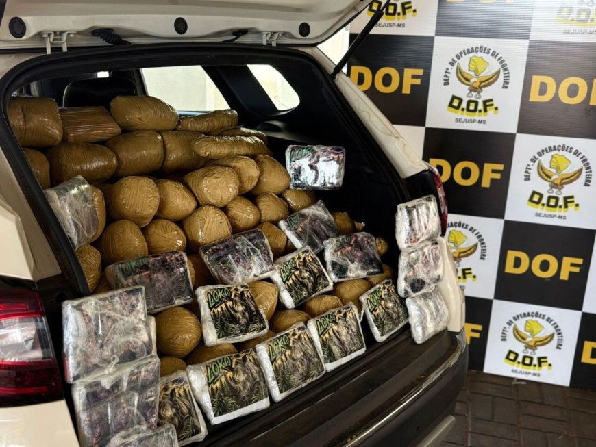 Homem preso com R$ 1,5 milhão em drogas e carro furtado em Dourados