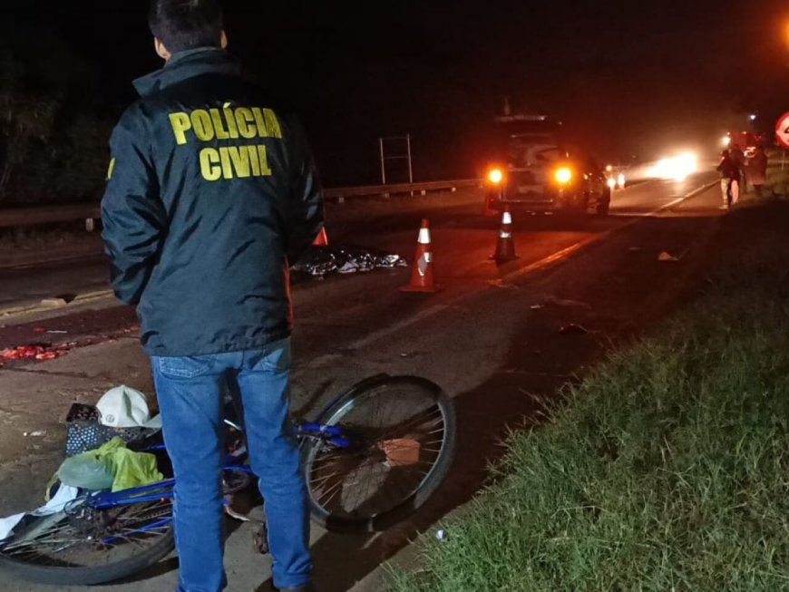 Ciclista de 58 anos morre após ser atropelado na BR-463