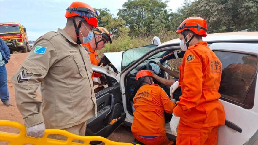 Idoso morre em acidente envolvendo veículo da Saúde de Aquidauana na MS-345