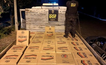 Caminhão carregado com cigarros contrabandeados é apreendido pela polícia