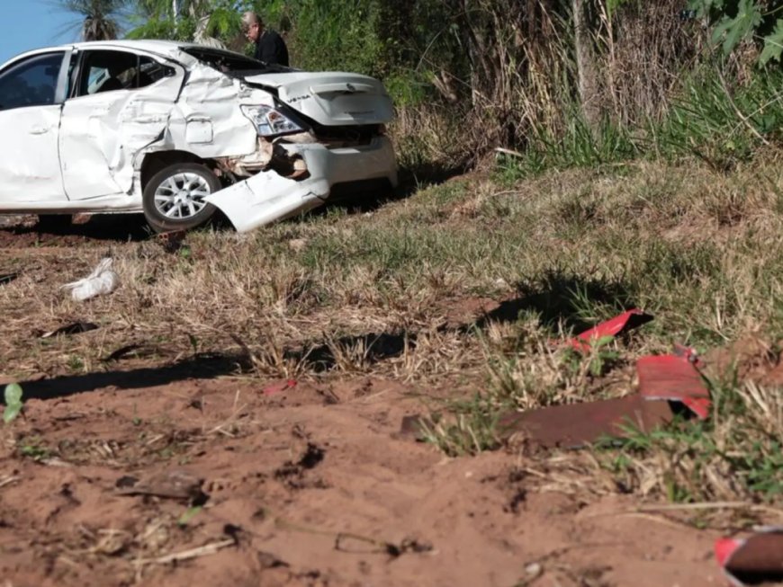 Mulher e criança são vítimas de acidente envolvendo carro de aplicativo e carreta em Campo Grande