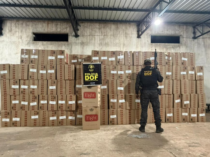 DOF descobre depósito clandestino e apreende 22,5 mil pacotes de cigarros