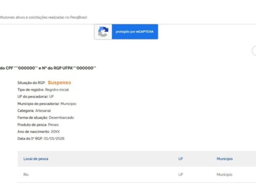Ministério da Pesca alerta para golpes envolvendo carteirinha de pescador