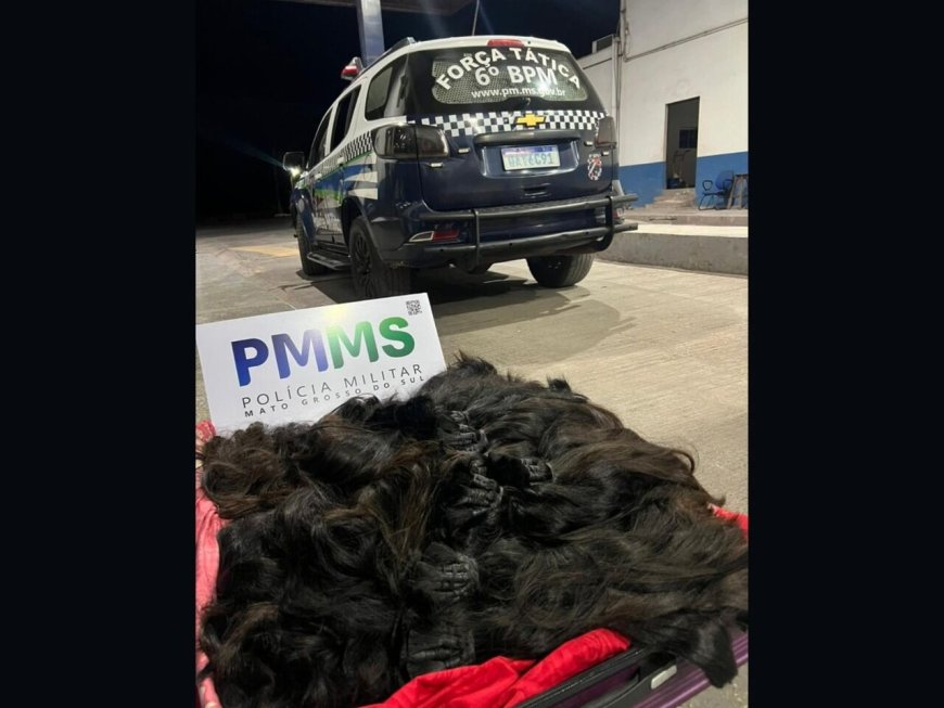 Carga de cabelo humano avaliada em R$ 115 mil é apreendida pela PM