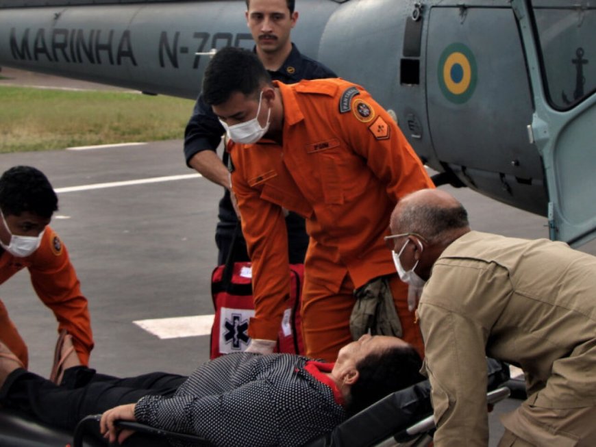 Idosa de 65 anos resgatada por helicóptero da Marinha no Pantanal