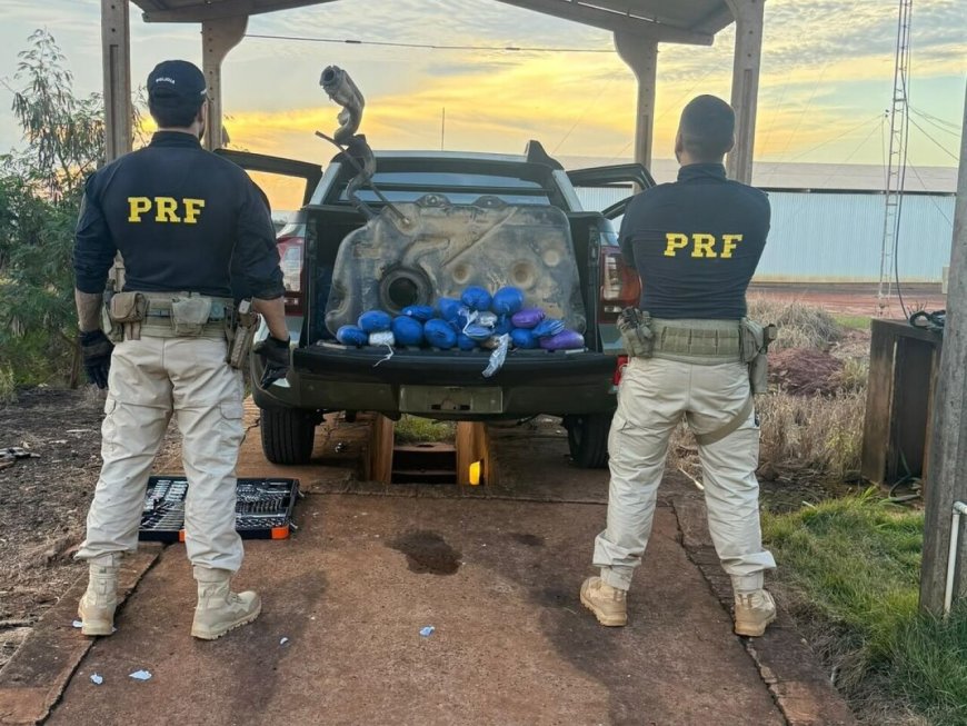 Droga em tanque de combustível e perseguição terminam com dois presos