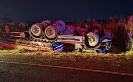 Douradense Morre em Acidente de Caminhão na BR-267