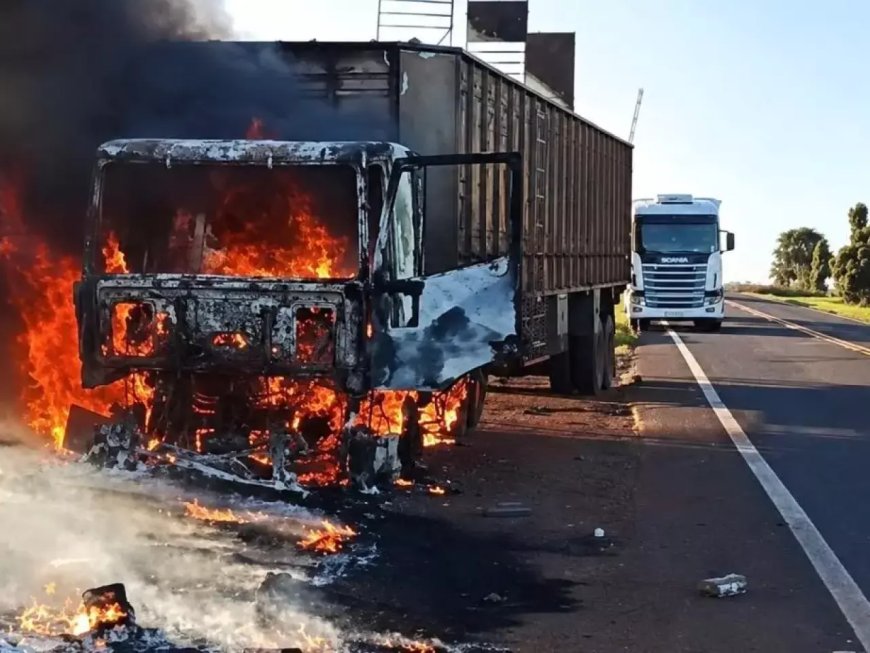 Incêndio em Carreta Boiadeira Causa Transtornos na Rodovia MS-395